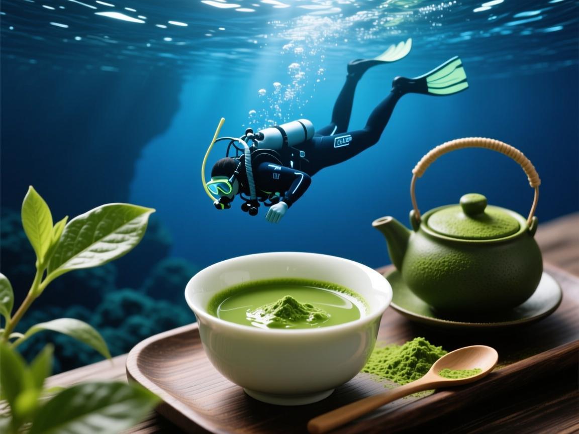 自由潜抹茶注册，当深蓝遇见茶香