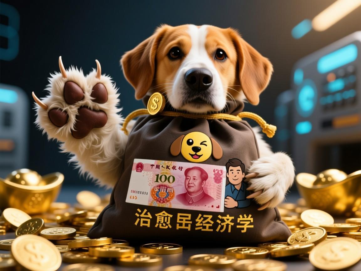 当毛爪攥住财富密码，狗狗抱人民币表情包的治愈经济学