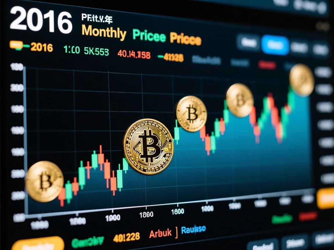 2016年比特币每月价格波动，从沉寂到复苏的年度轨迹