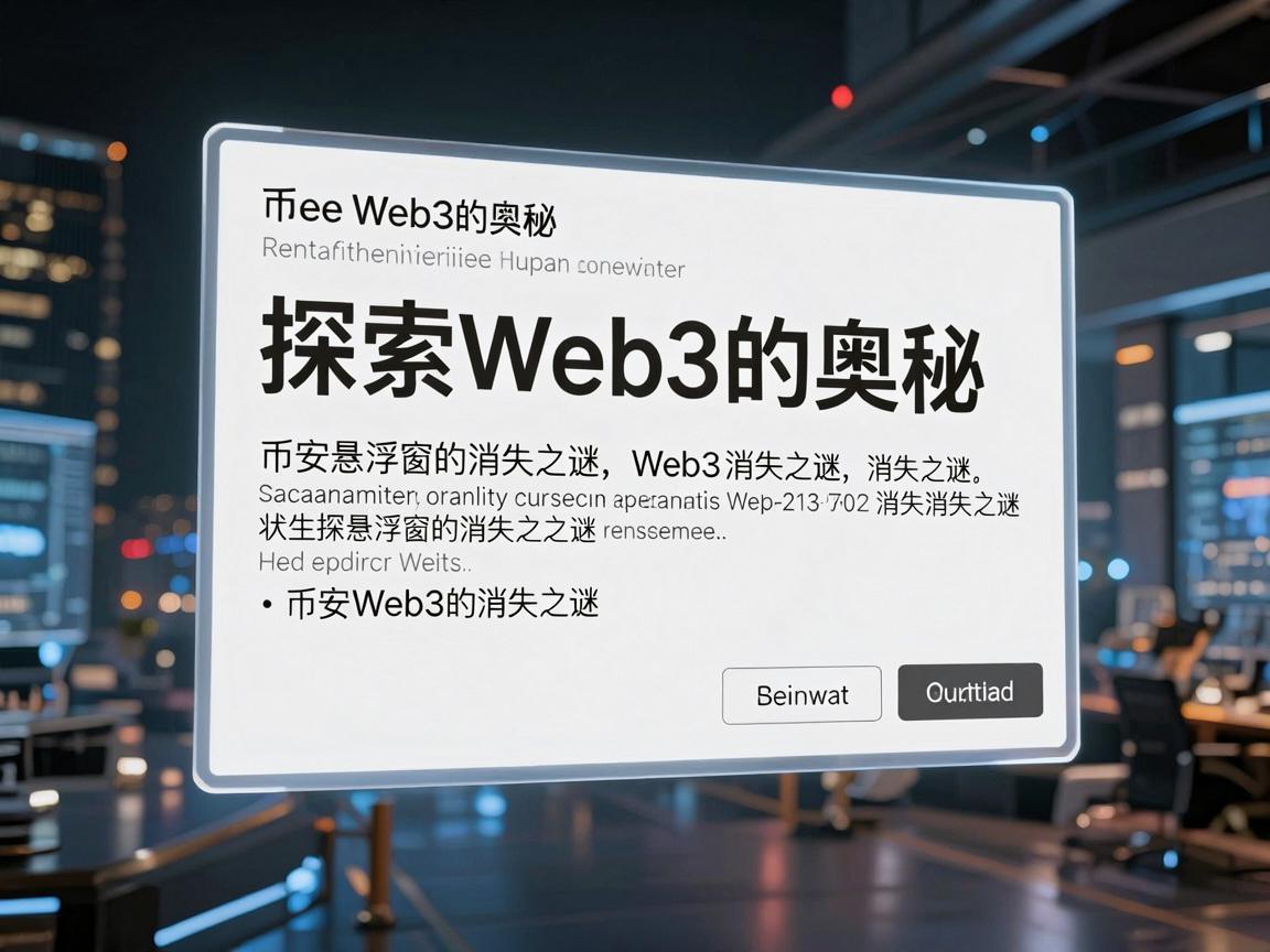 探索Web3的奥秘，币安悬浮窗的消失之谜