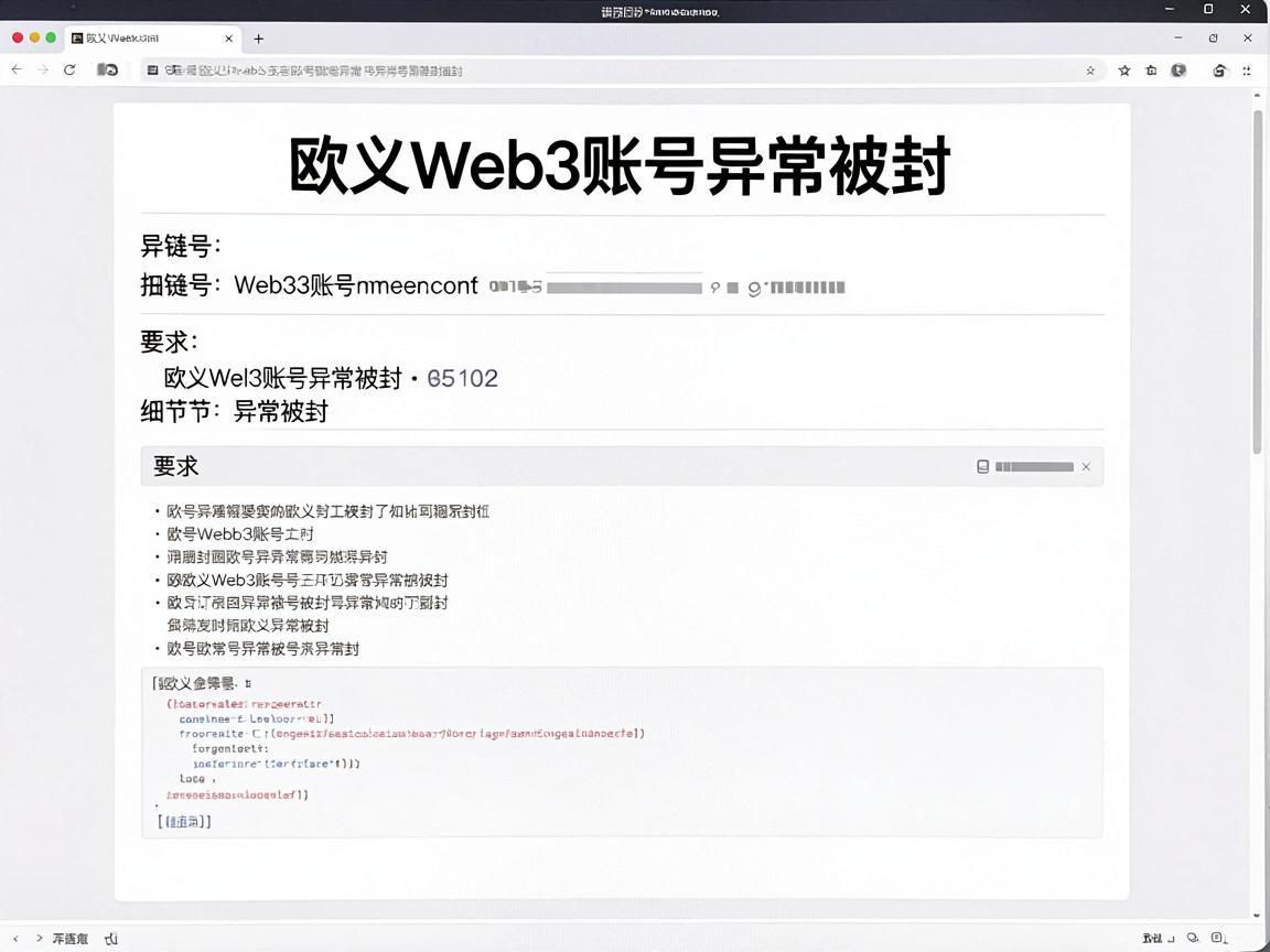 欧义Web3账号异常被封