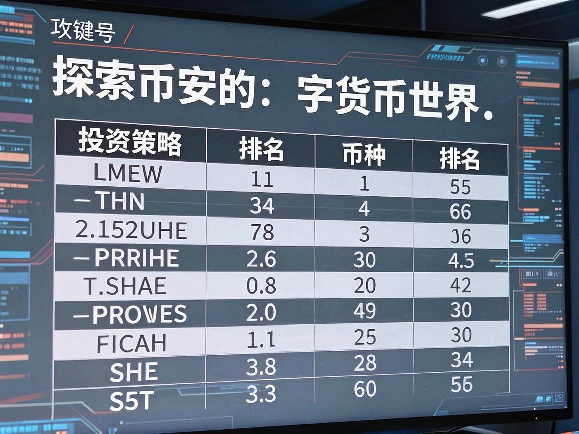 探索币安的数字货币世界，排名、币种与投资策略